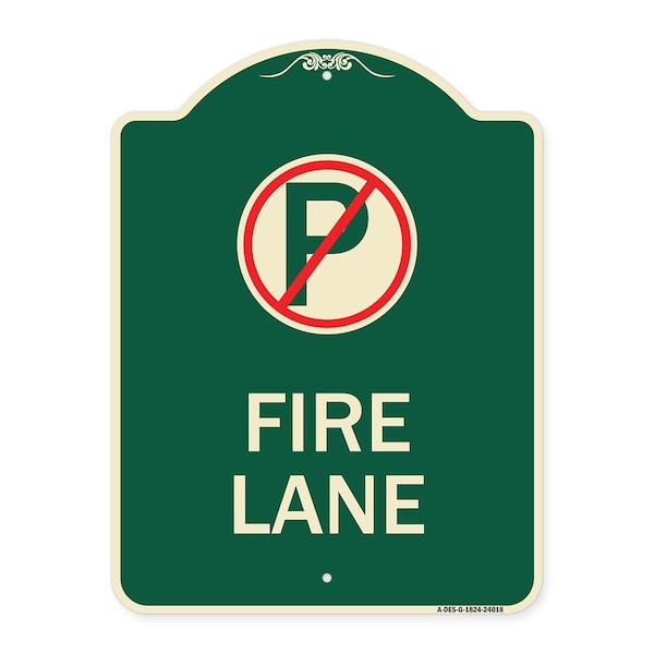 Signmission Fire Lane No Parking Symbol Heavy-Gauge Aluminum Architectural Sign, 24" x 18", G-1824-24018 A-DES-G-1824-24018 - main